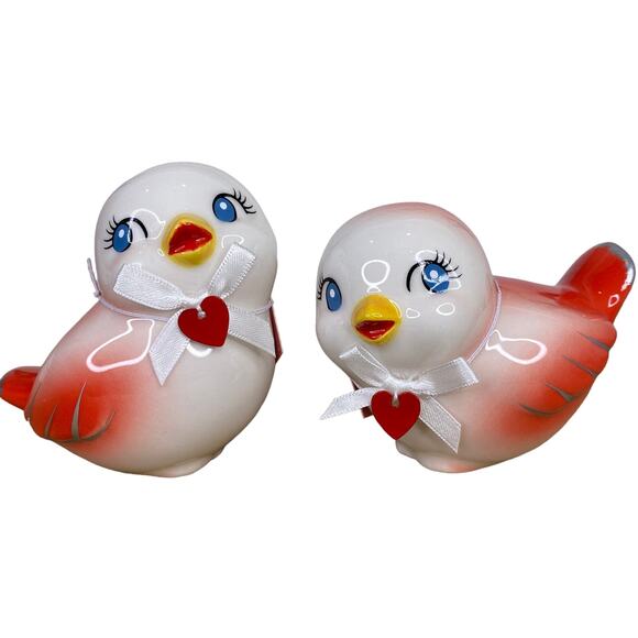 Target Ceramic Love Birds Set of Two Looking Up and Straight Spritz Valentines - Picture 5 of 9